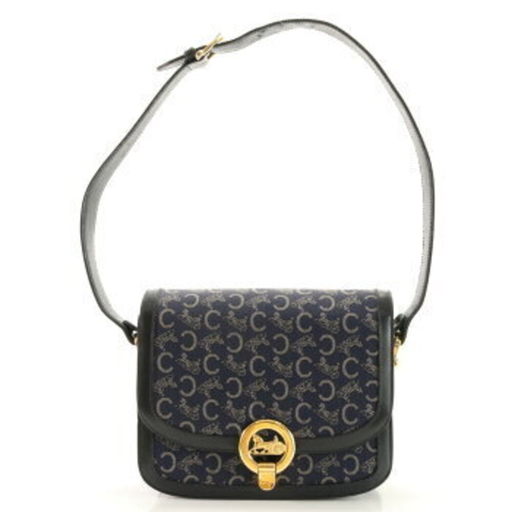 Celine Navy bag hardware shoulder Blue carriage MHM Sulky leather - Picture 2 of 14